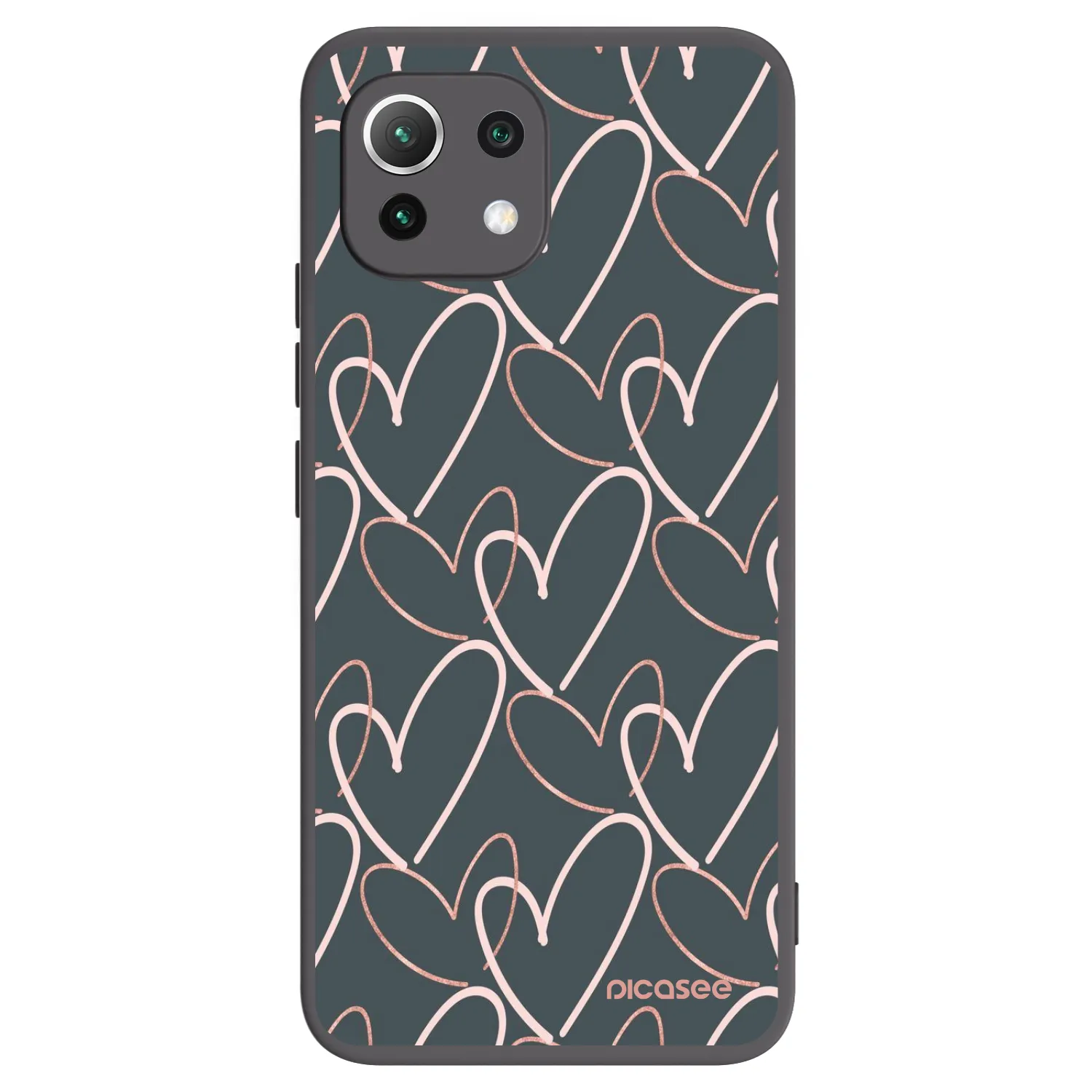 Picasee fekete szilikon tok az alábbi mobiltelefonokra Xiaomi 11 Lite 5G NE - Lots of love