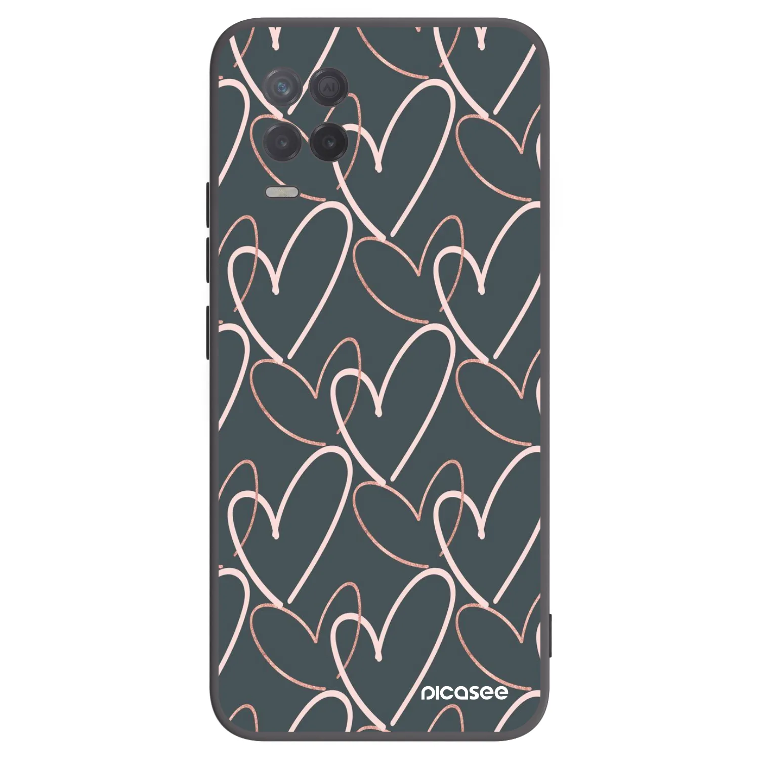 Picasee fekete szilikon tok az alábbi mobiltelefonokra Realme 8 5G - Lots of love