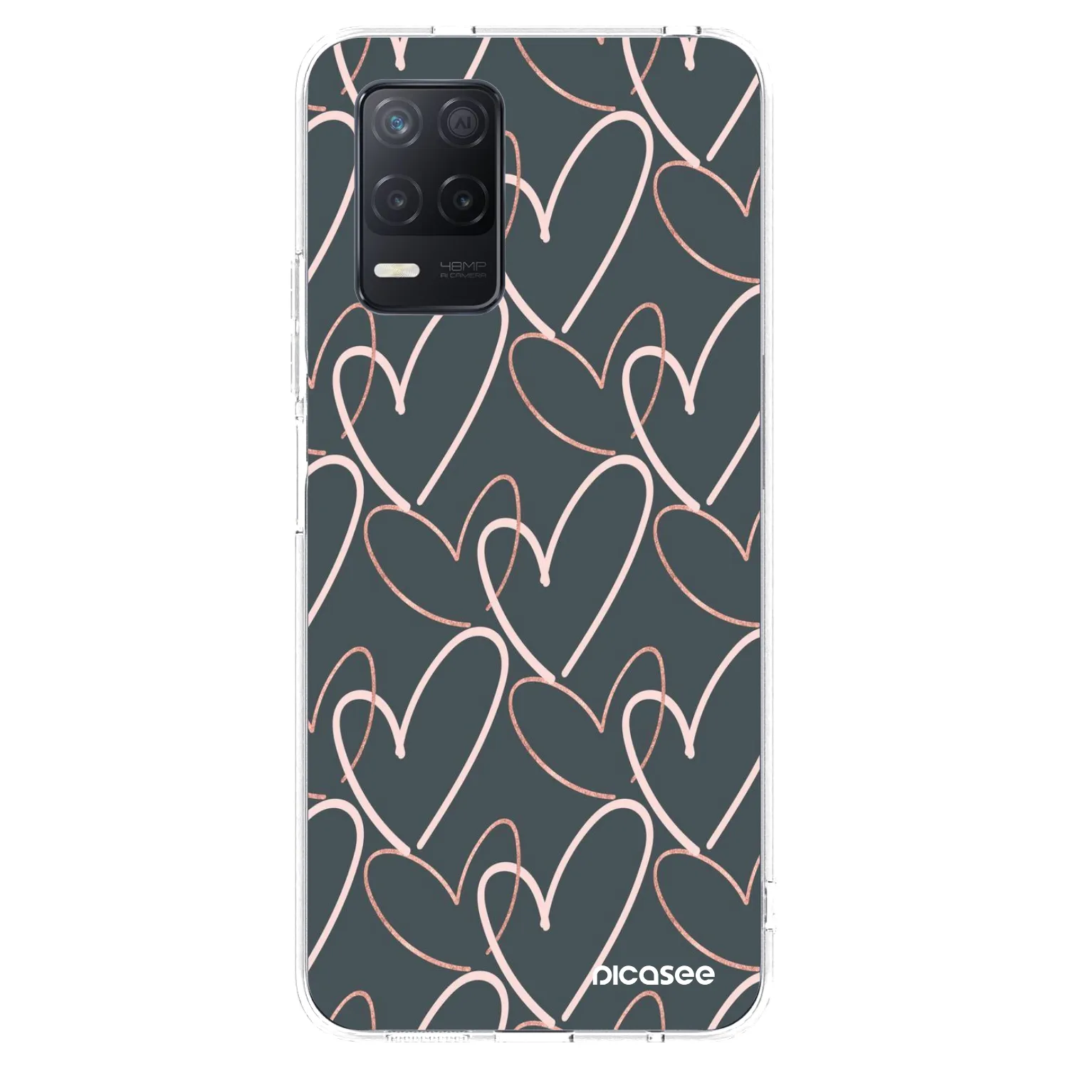 Picasee átlátszó szilikon tok az alábbi mobiltelefonokra Realme 8 5G - Lots of love