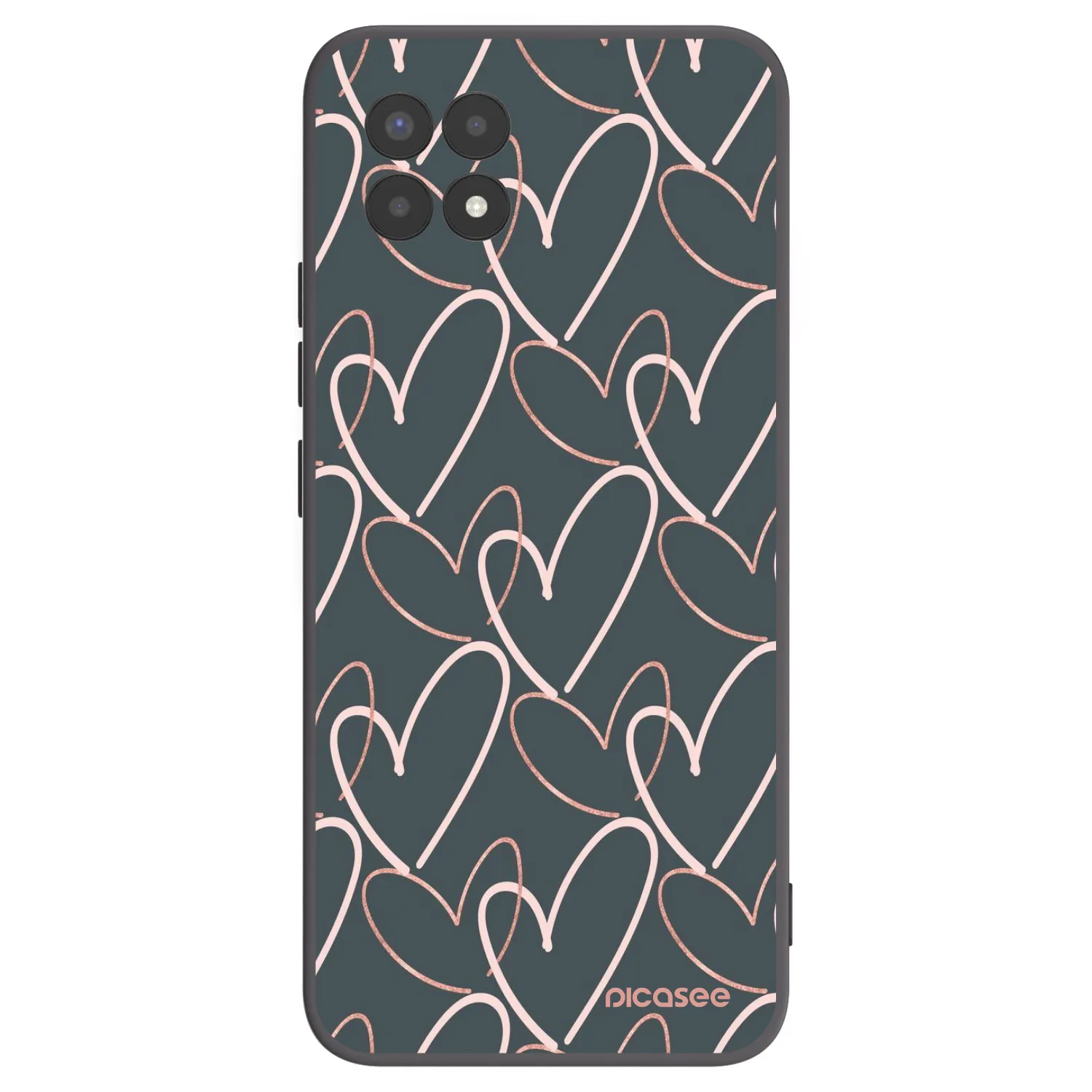Picasee fekete szilikon tok az alábbi mobiltelefonokra Realme 8i - Lots of love
