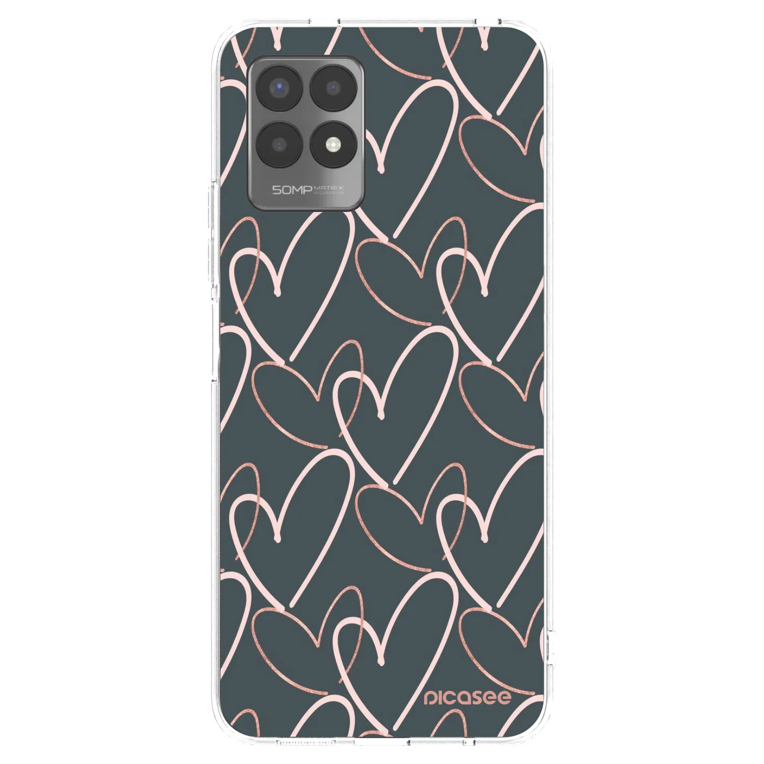 Picasee átlátszó szilikon tok az alábbi mobiltelefonokra Realme 8i - Lots of love
