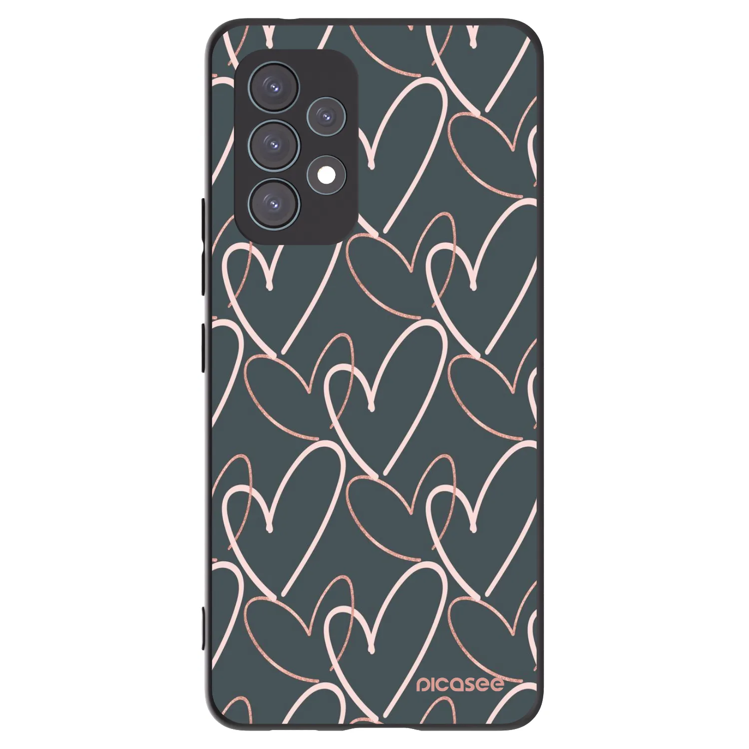 Picasee fekete szilikon tok az alábbi mobiltelefonokra Samsung Galaxy A53 5G A536 - Lots of love