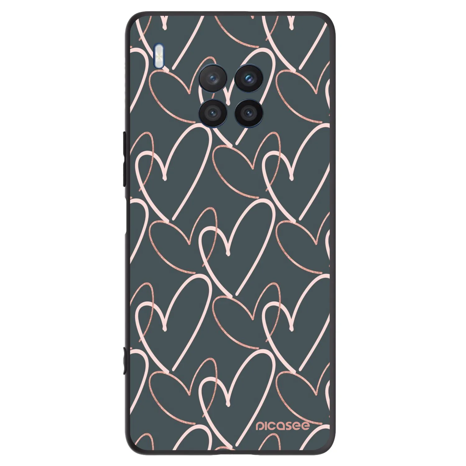 Picasee fekete szilikon tok az alábbi mobiltelefonokra Honor 50 Lite - Lots of love