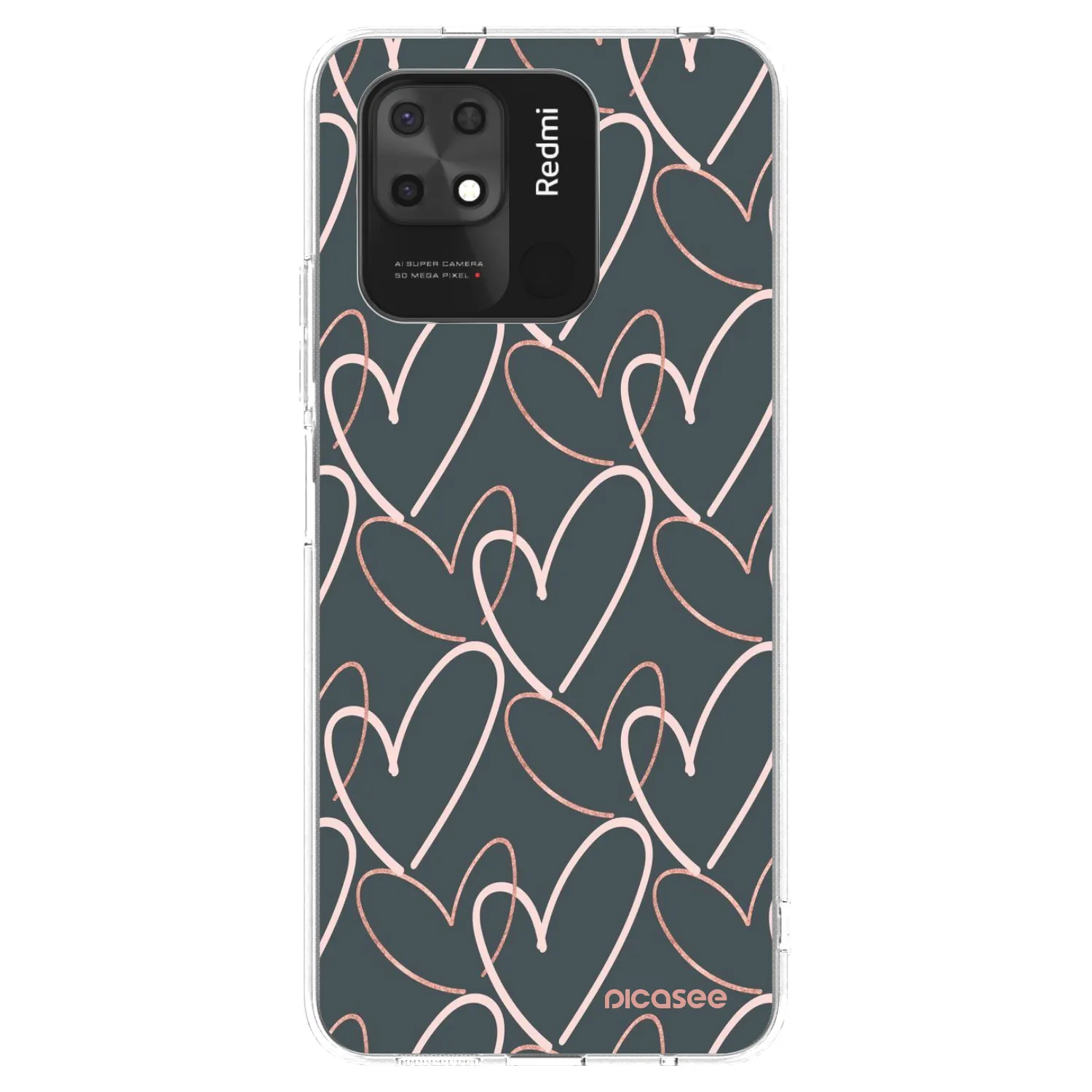 Picasee átlátszó szilikon tok az alábbi mobiltelefonokra Xiaomi Redmi 10C - Lots of love