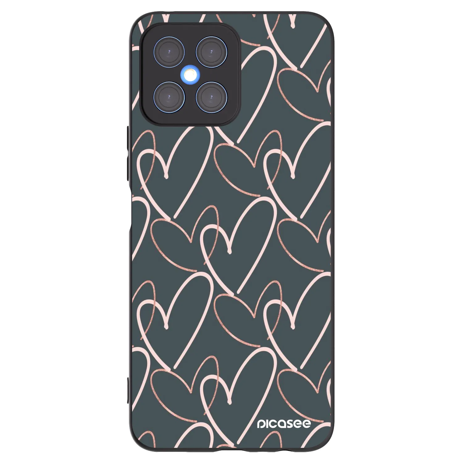 Picasee fekete szilikon tok az alábbi mobiltelefonokra Honor X8 4G - Lots of love