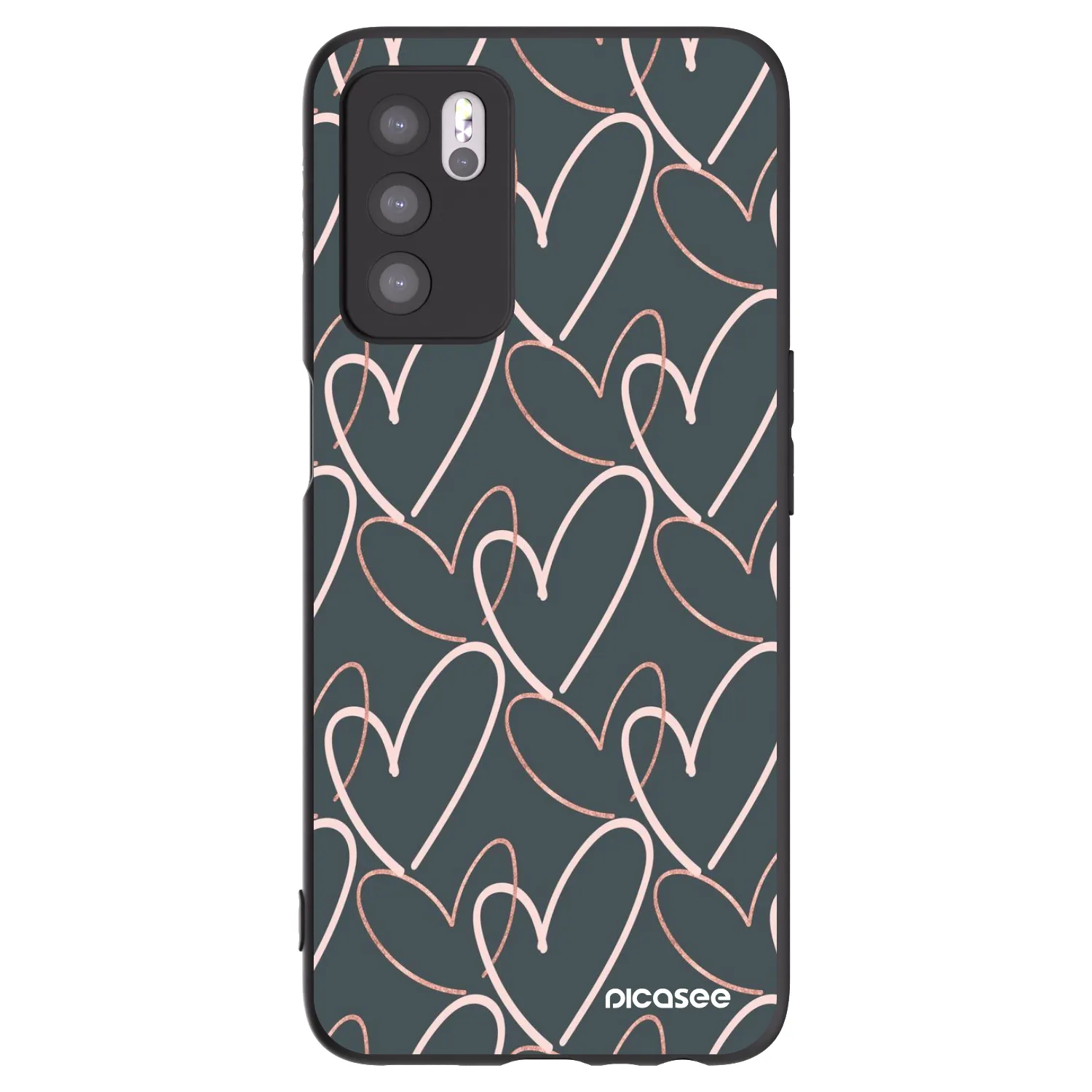 Picasee fekete szilikon tok az alábbi mobiltelefonokra OPPO A16 - Lots of love