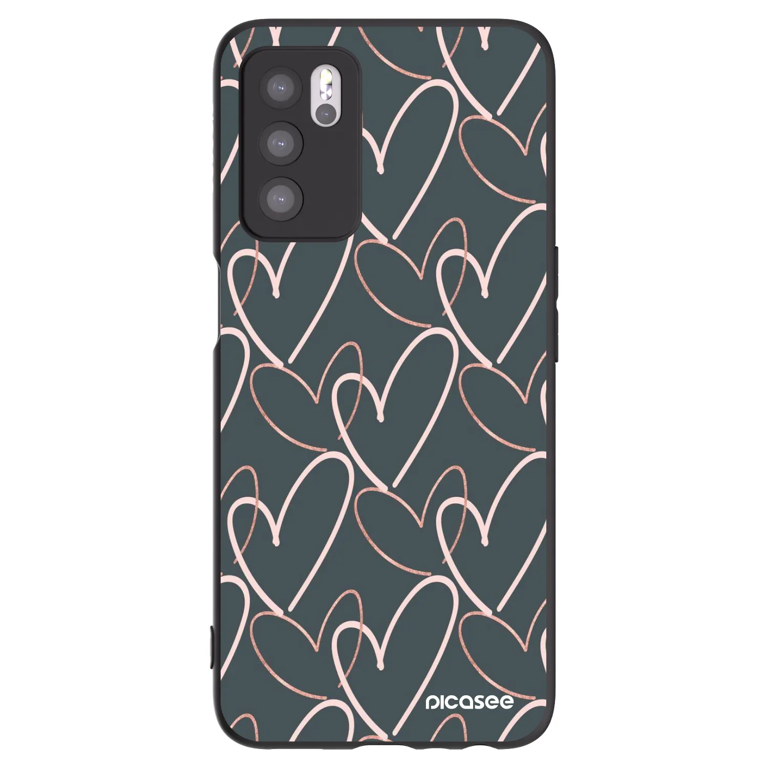 Picasee fekete szilikon tok az alábbi mobiltelefonokra OPPO A16s - Lots of love