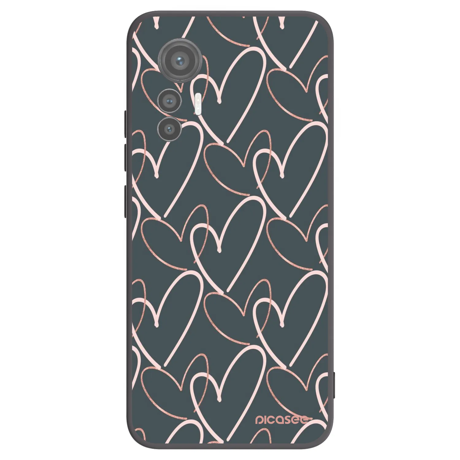 Picasee fekete szilikon tok az alábbi mobiltelefonokra Xiaomi 12 Lite - Lots of love