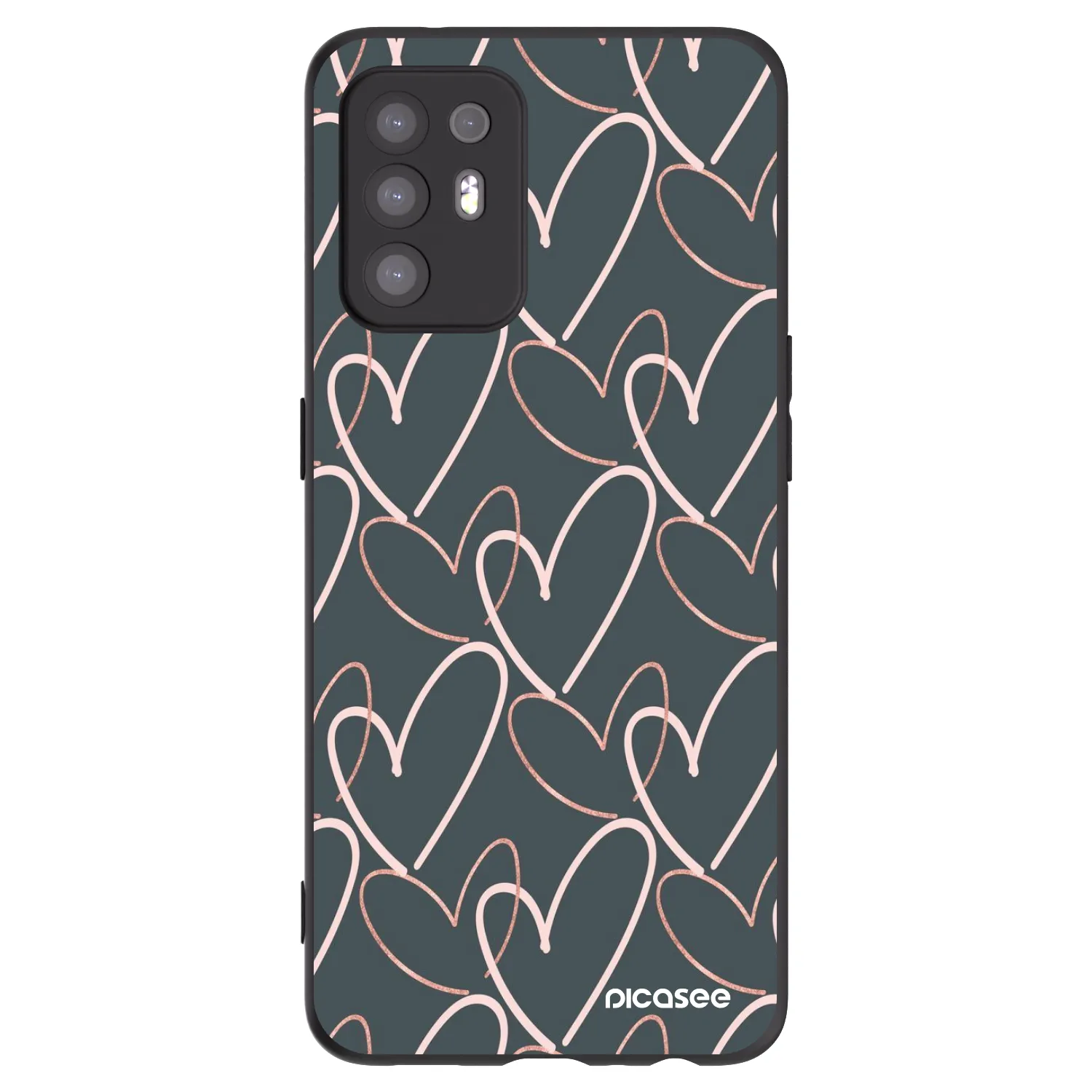 Picasee fekete szilikon tok az alábbi mobiltelefonokra OPPO A94 5G - Lots of love