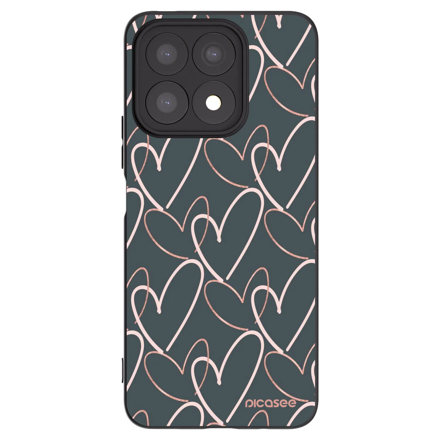 Picasee fekete szilikon tok az alábbi mobiltelefonokra Honor X8a - Lots of love