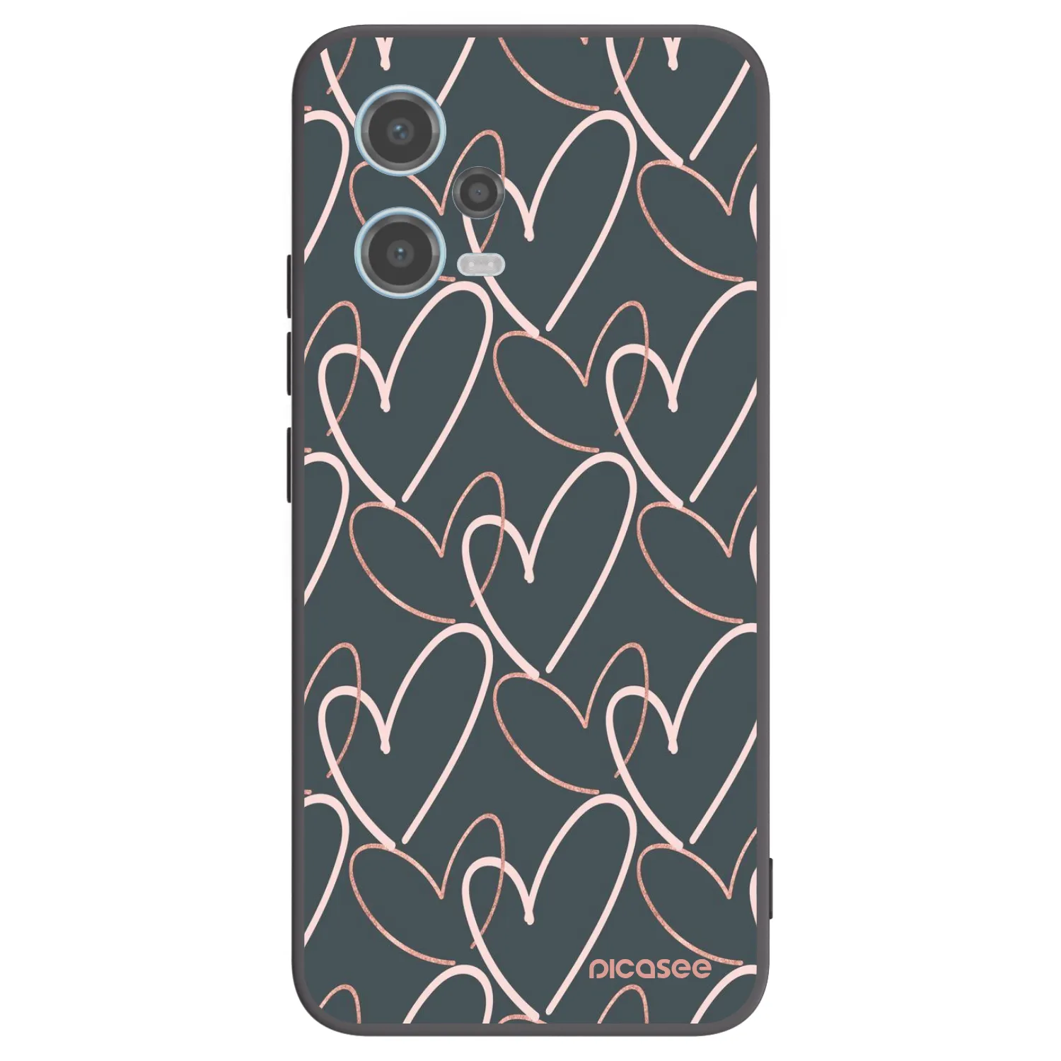 Picasee fekete szilikon tok az alábbi mobiltelefonokra Xiaomi Redmi Note 12 5G - Lots of love