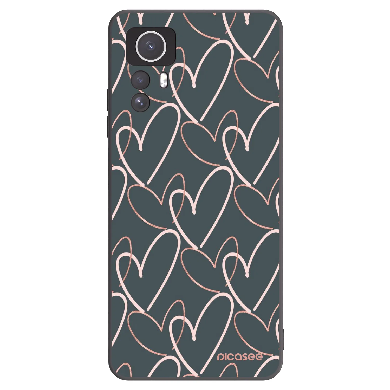 Picasee fekete szilikon tok az alábbi mobiltelefonokra Xiaomi Redmi Note 12S - Lots of love