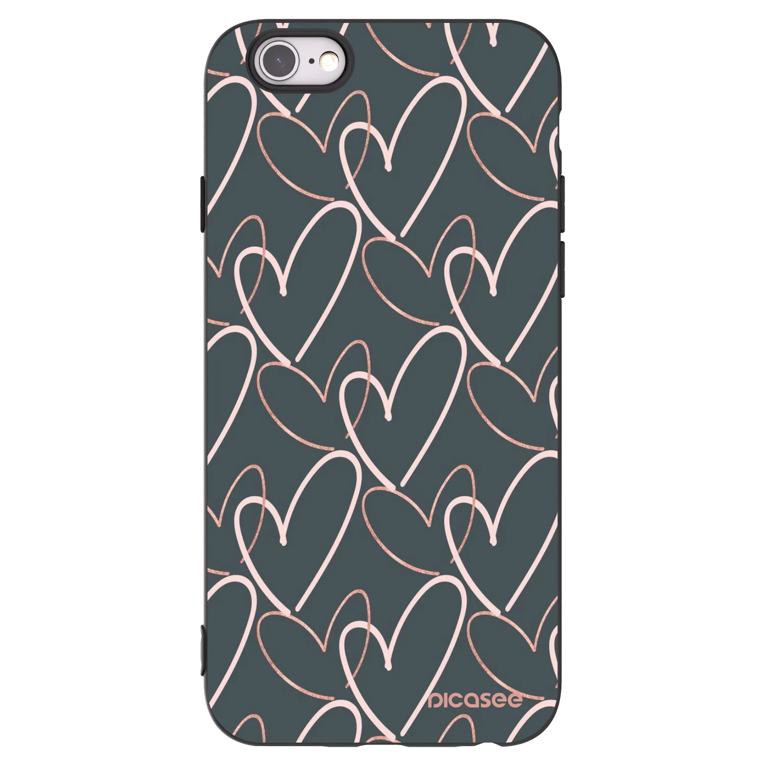 Picasee fekete szilikon tok az alábbi mobiltelefonokra Apple iPhone 6/6S - Lots of love