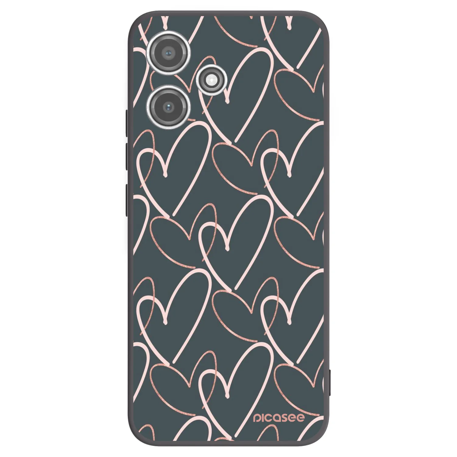 Picasee fekete szilikon tok az alábbi mobiltelefonokra Xiaomi Redmi 12 5G - Lots of love