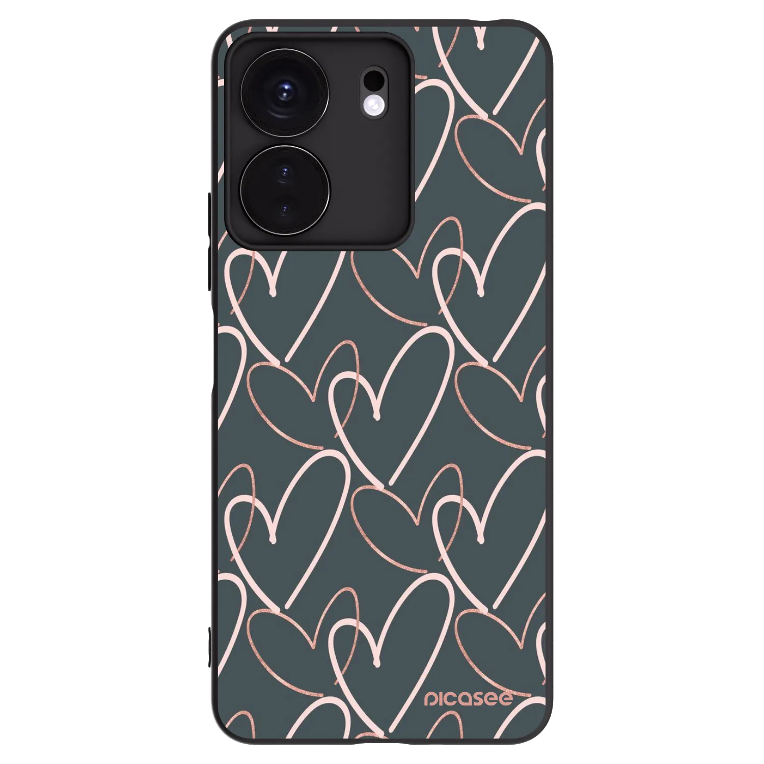 Picasee fekete szilikon tok az alábbi mobiltelefonokra Xiaomi Redmi 13C 4G - Lots of love