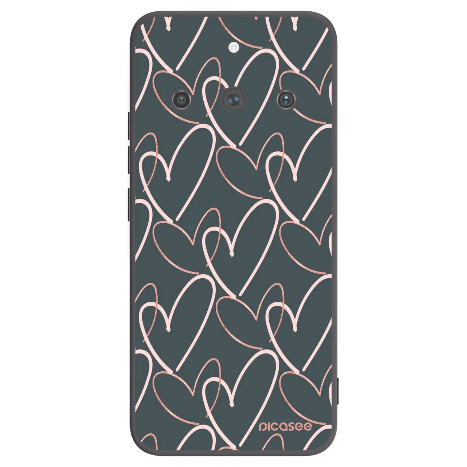 Picasee fekete szilikon tok az alábbi mobiltelefonokra Realme 11 Pro+ - Lots of love