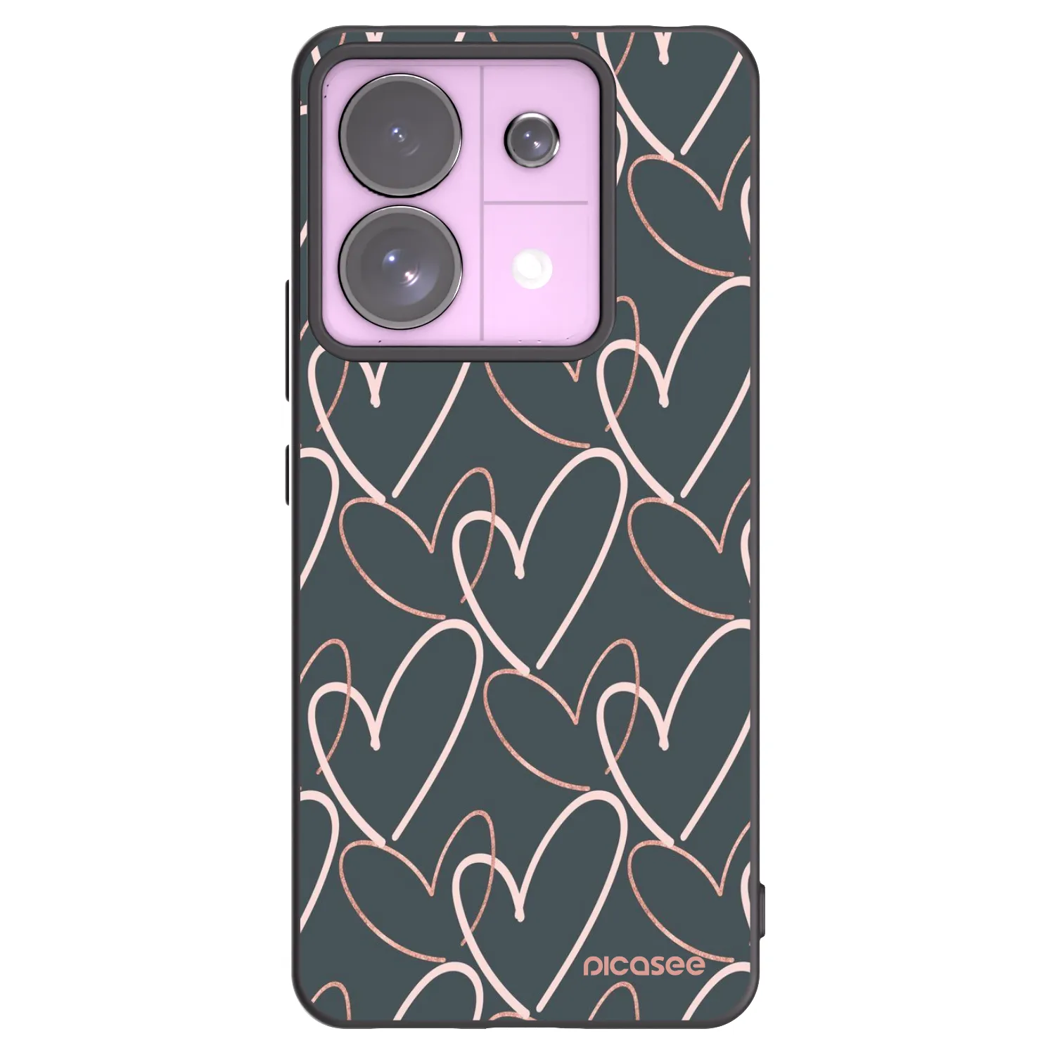 Picasee fekete szilikon tok az alábbi mobiltelefonokra Xiaomi Redmi Note 13 Pro 5G - Lots of love