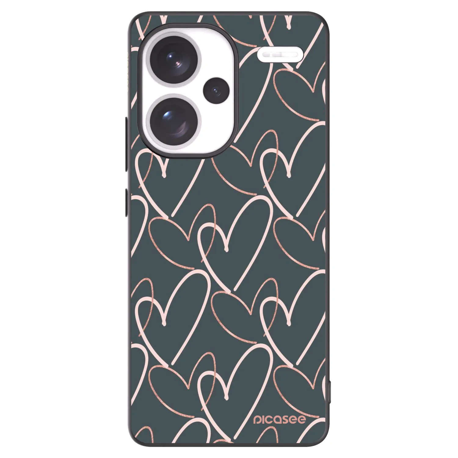 Picasee fekete szilikon tok az alábbi mobiltelefonokra Xiaomi Redmi Note 13 Pro+ 5G - Lots of love