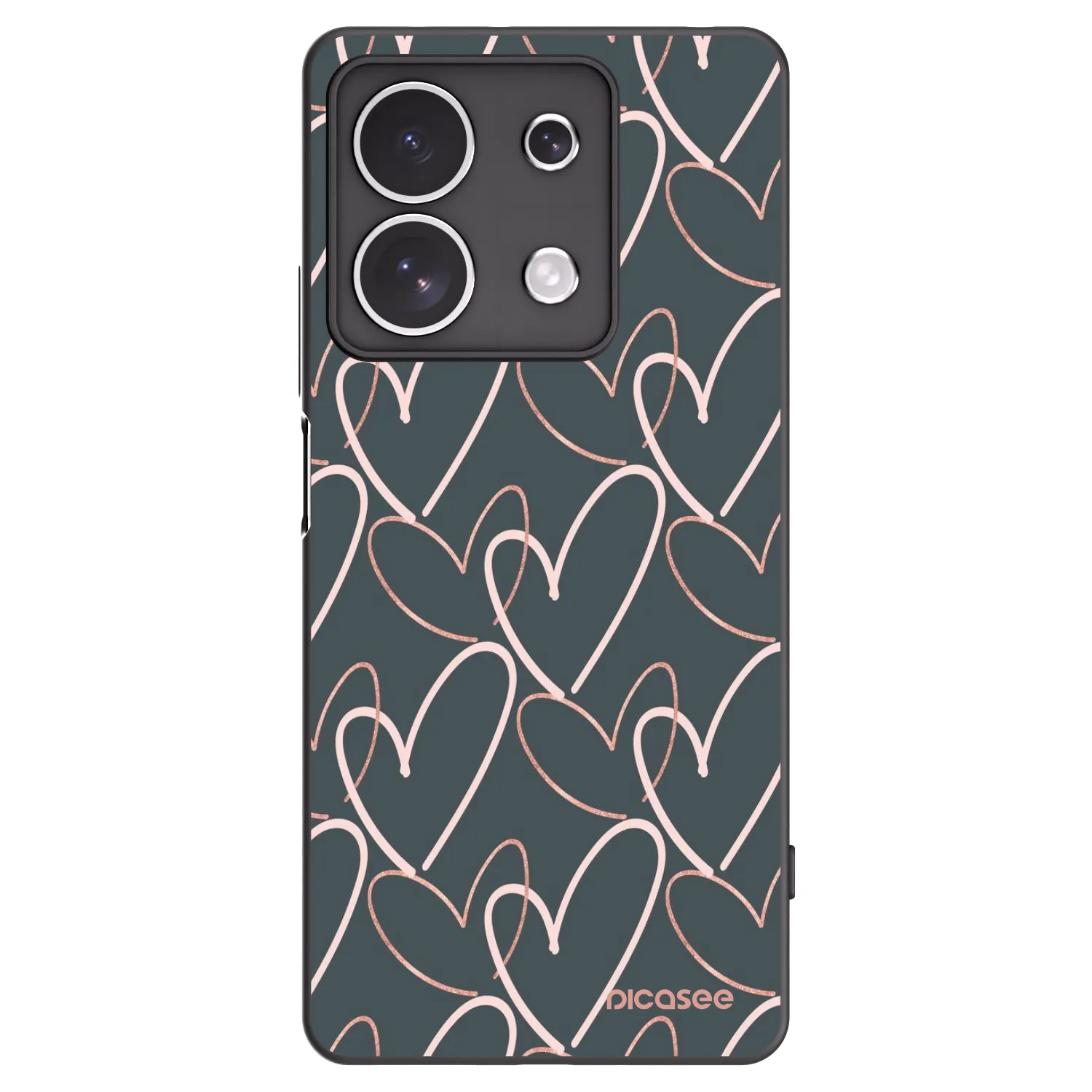 Picasee fekete szilikon tok az alábbi mobiltelefonokra Xiaomi Redmi Note 13 4G - Lots of love