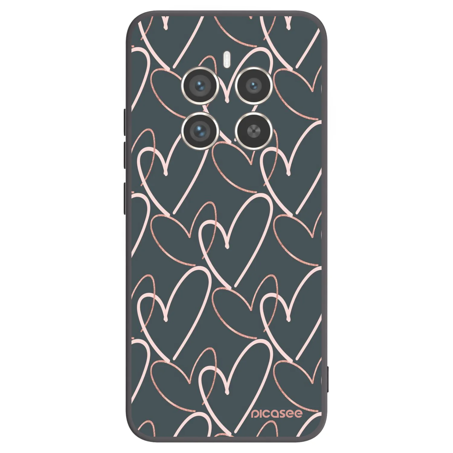 Picasee fekete szilikon tok az alábbi mobiltelefonokra Realme 12 Pro 5G - Lots of love