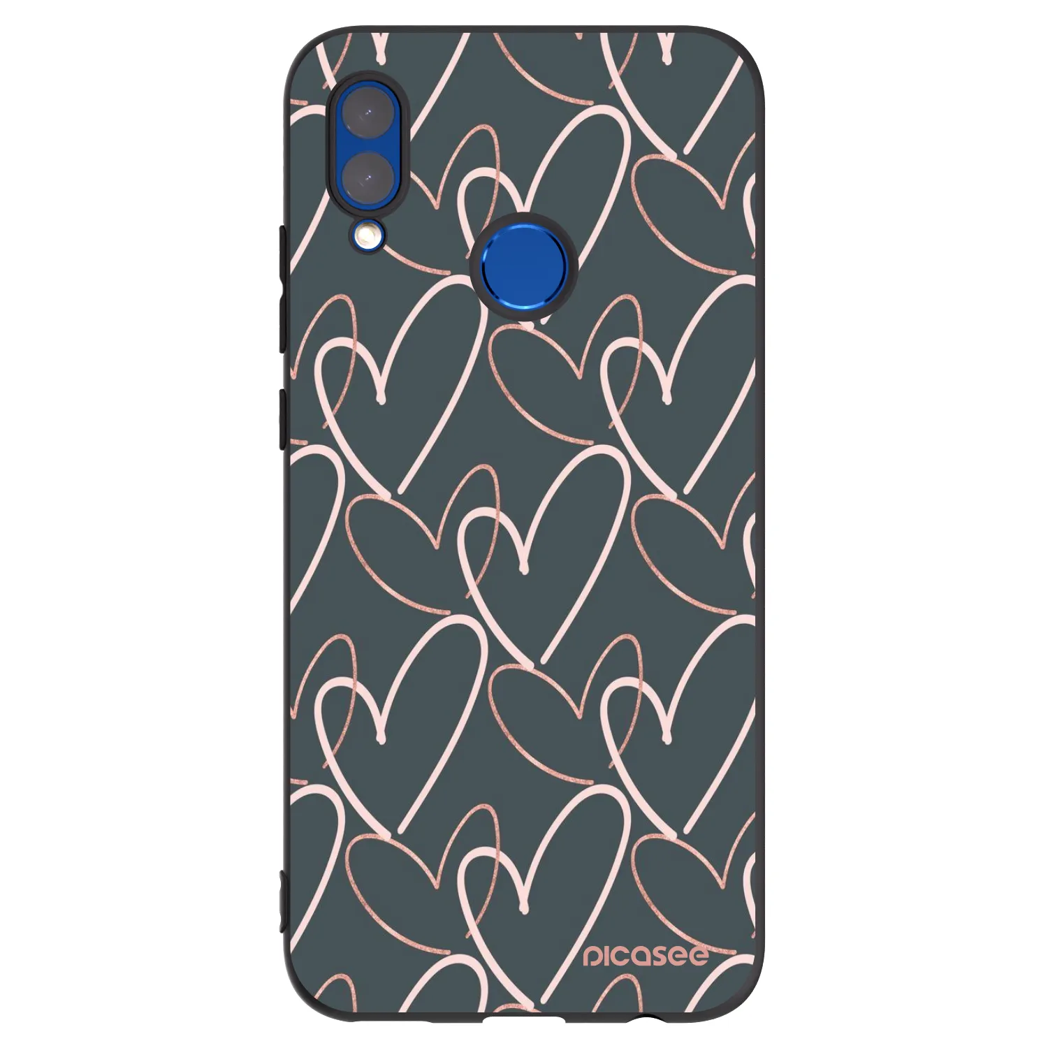 Picasee fekete szilikon tok az alábbi mobiltelefonokra Honor 10 Lite - Lots of love