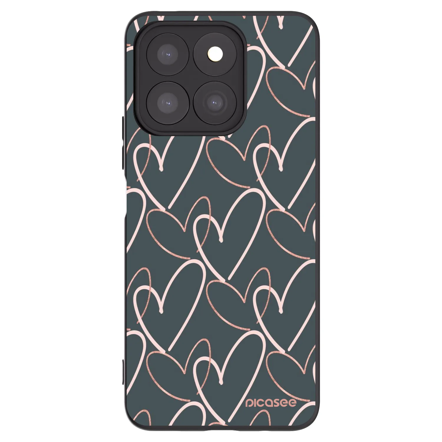 Picasee fekete szilikon tok az alábbi mobiltelefonokra Honor X8c - Lots of love