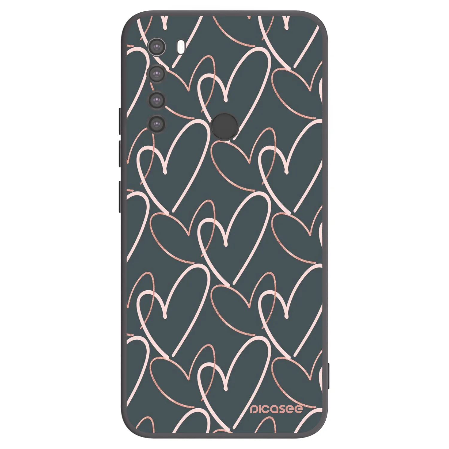 Picasee fekete szilikon tok az alábbi mobiltelefonokra Xiaomi Redmi Note 8 - Lots of love