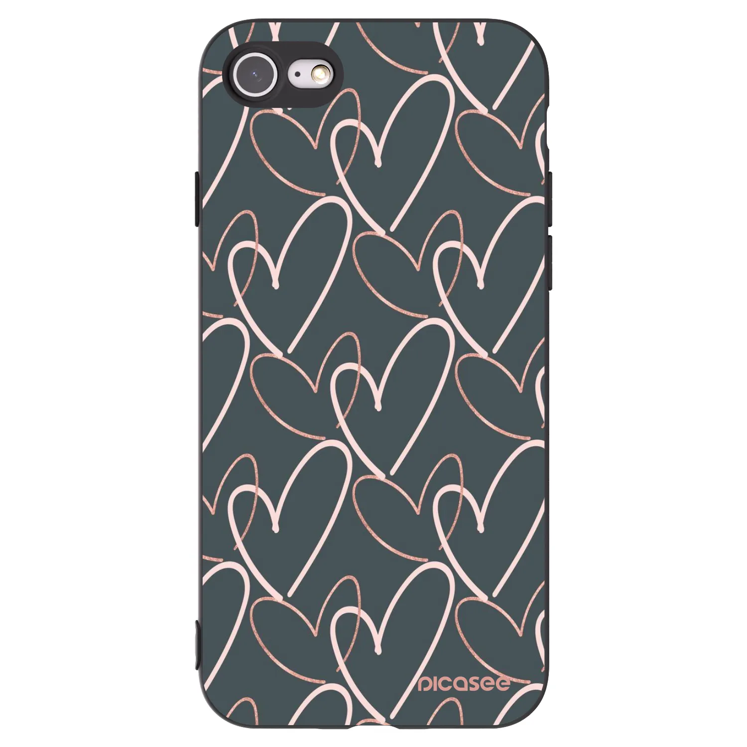 Picasee fekete szilikon tok az alábbi mobiltelefonokra Apple iPhone SE 2020 - Lots of love