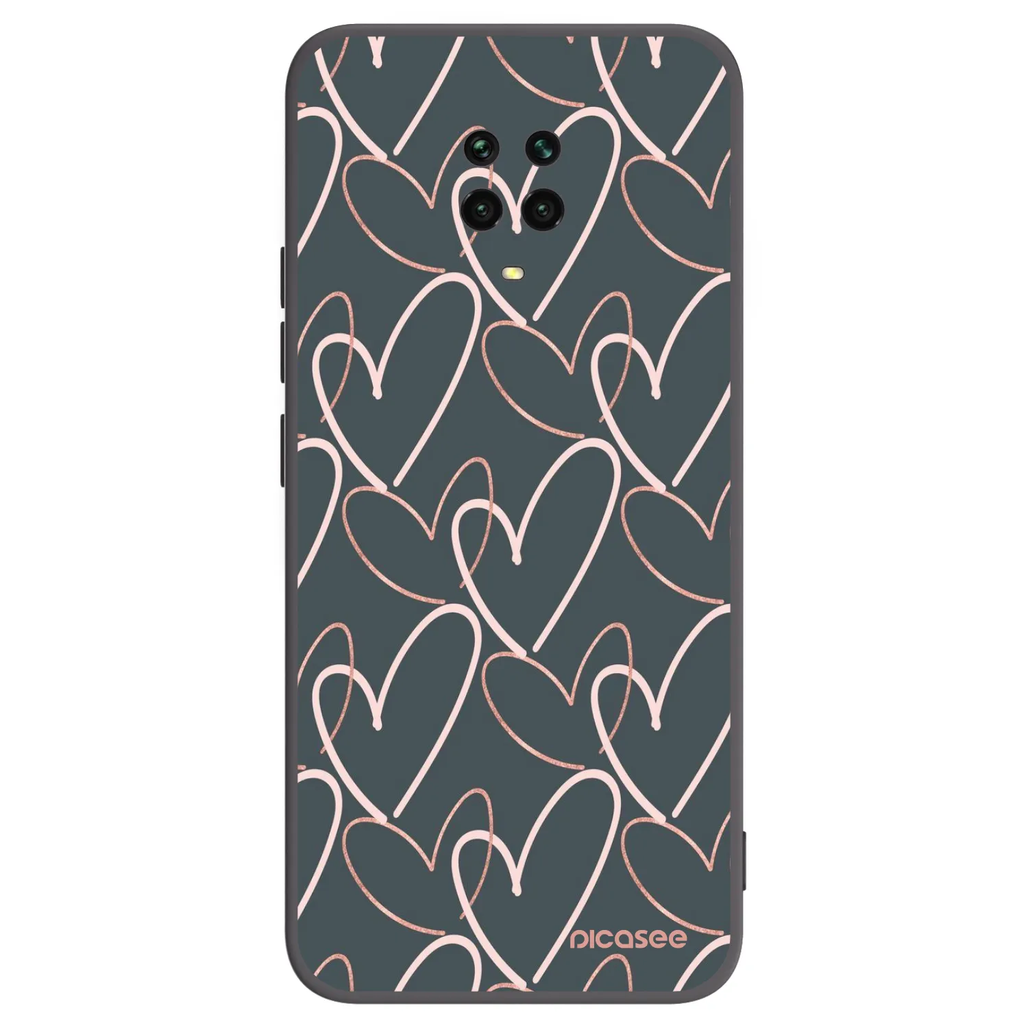 Picasee fekete szilikon tok az alábbi mobiltelefonokra Xiaomi Redmi Note 9 Pro - Lots of love