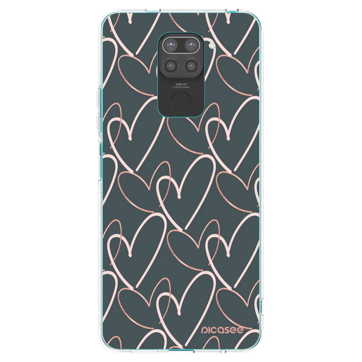 Picasee fekete szilikon tok az alábbi mobiltelefonokra Xiaomi Redmi Note 9 - Lots of love