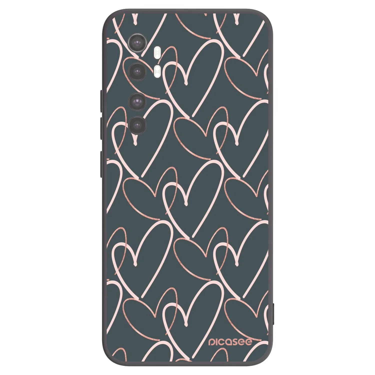 Picasee fekete szilikon tok az alábbi mobiltelefonokra Xiaomi Mi Note 10 Lite - Lots of love