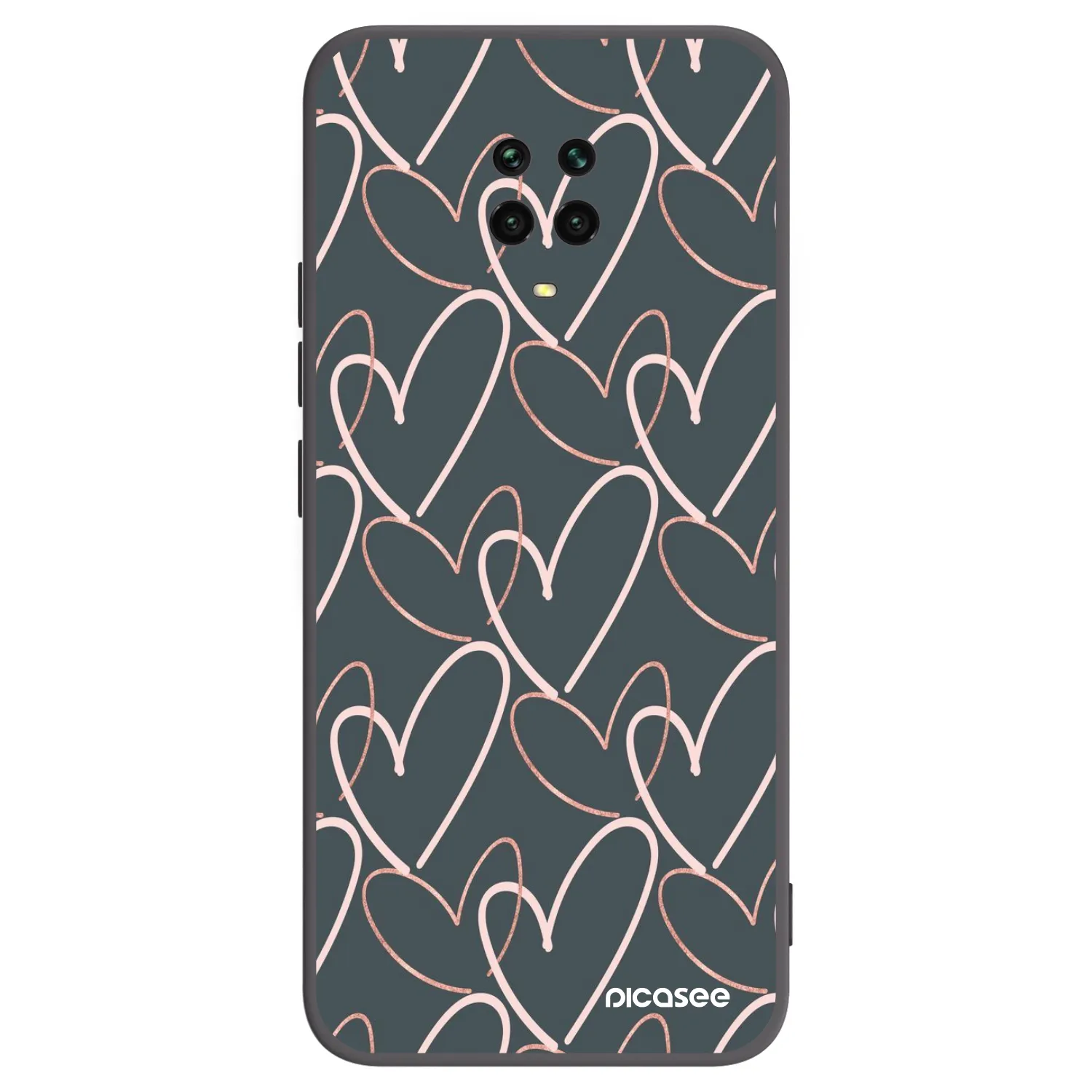 Picasee fekete szilikon tok az alábbi mobiltelefonokra Xiaomi Redmi Note 9S - Lots of love