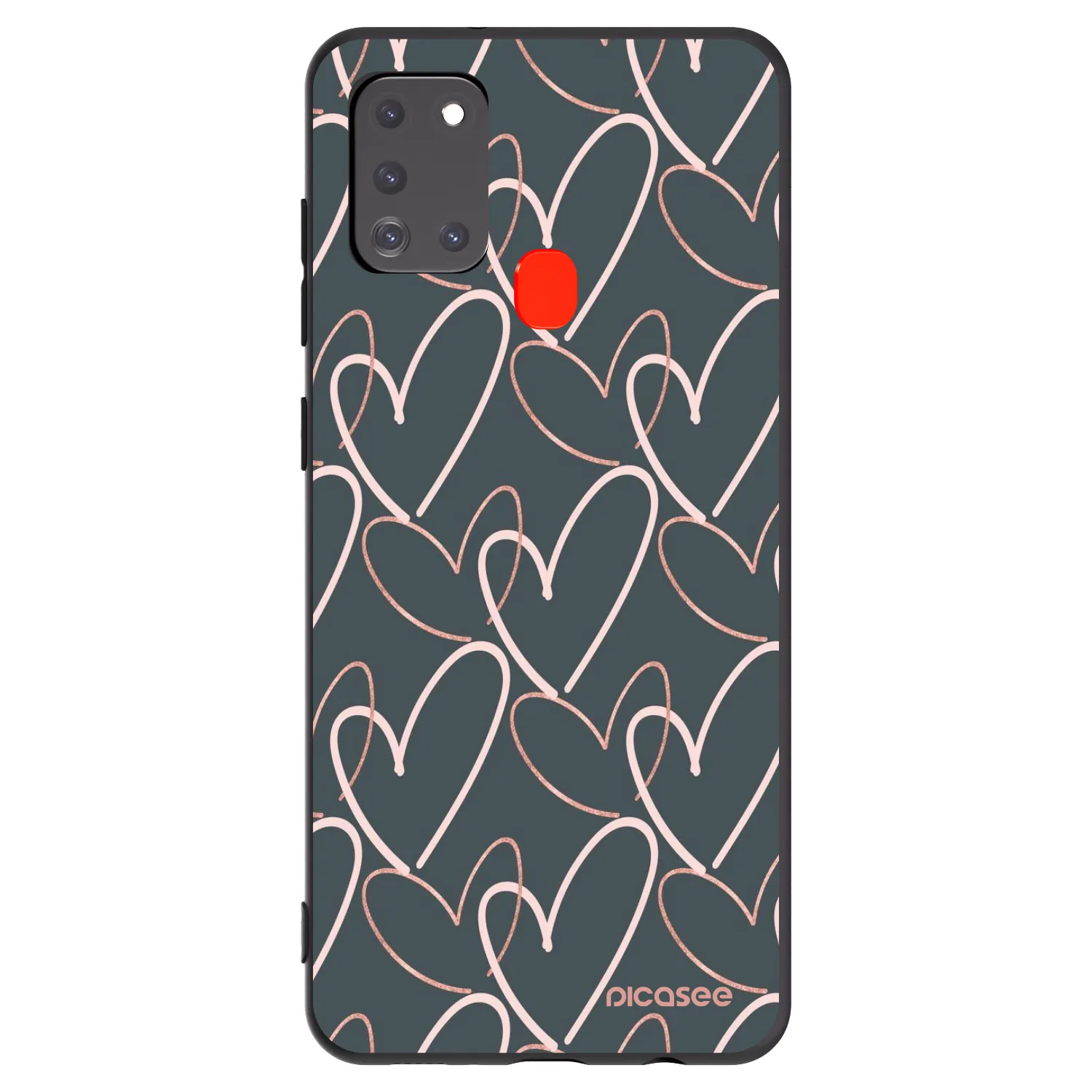 Picasee fekete szilikon tok az alábbi mobiltelefonokra Samsung Galaxy A21s - Lots of love