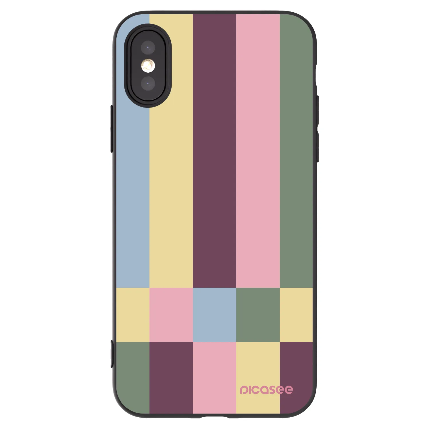 Picasee fekete szilikon tok az alábbi mobiltelefonokra Apple iPhone X/XS - Lobby tiles