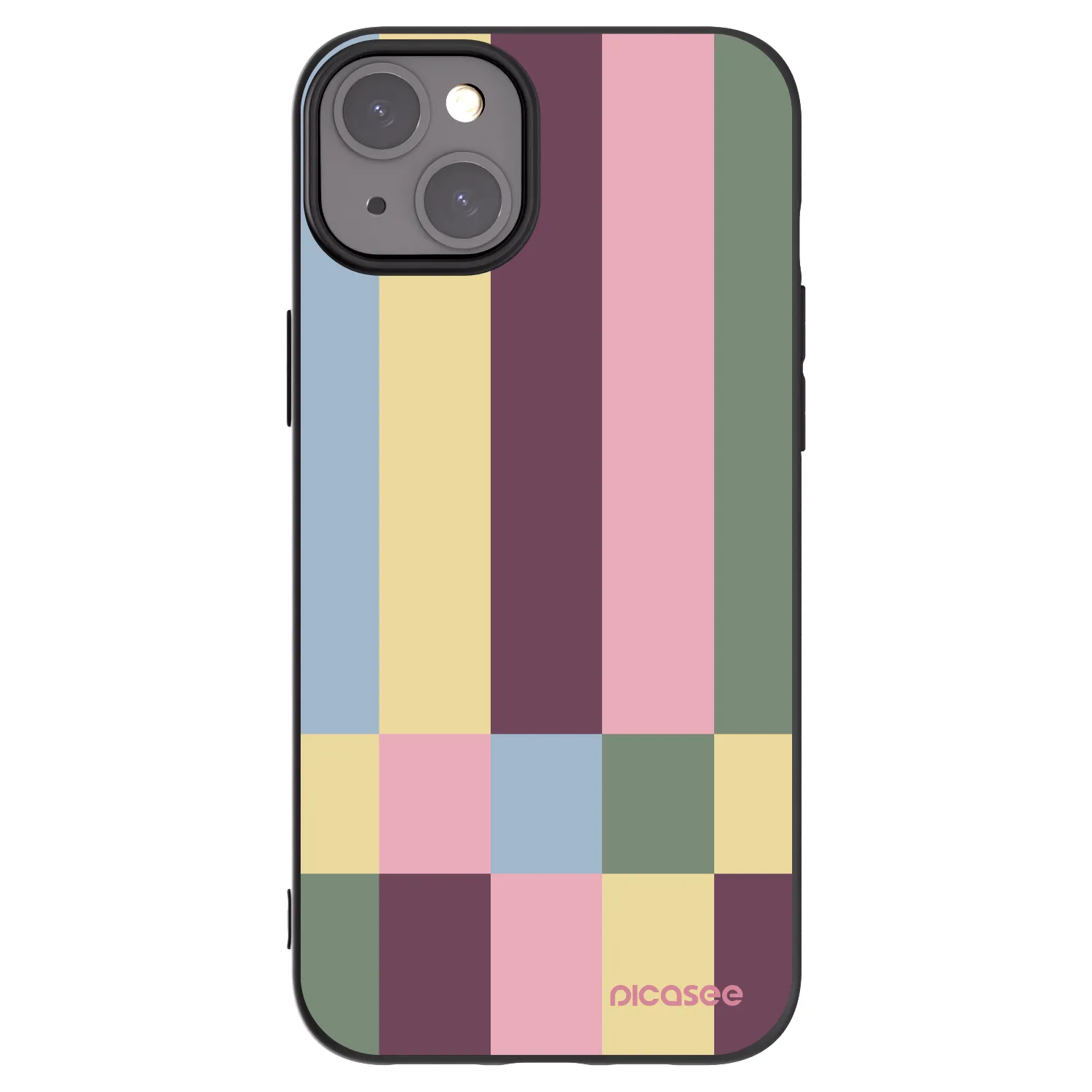 Picasee fekete szilikon tok az alábbi mobiltelefonokra Apple iPhone 15 Plus - Lobby tiles