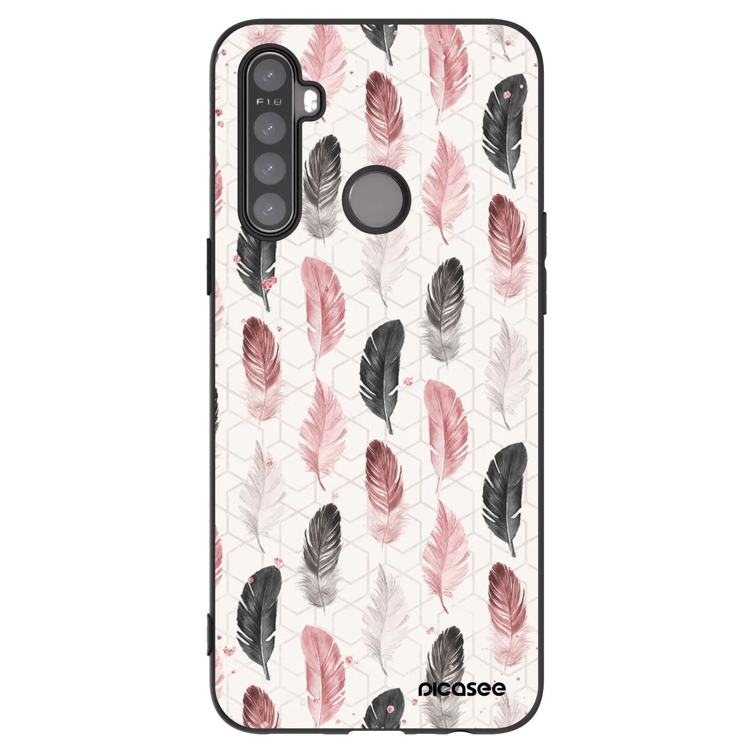 Picasee fekete szilikon tok az alábbi mobiltelefonokra Realme 6i - Feather 2