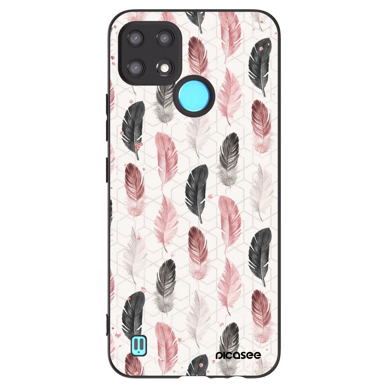 Picasee fekete szilikon tok az alábbi mobiltelefonokra Realme C21 - Feather 2