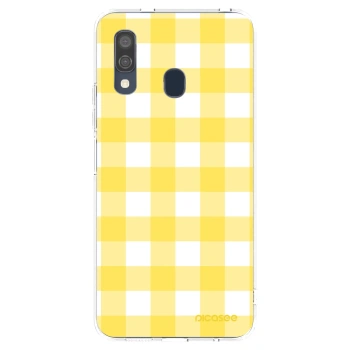 Picasee átlátszó szilikon tok az alábbi mobiltelefonokra Samsung Galaxy A40 A405F - Gride lemon