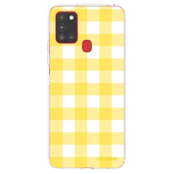 Picasee átlátszó szilikon tok az alábbi mobiltelefonokra Samsung Galaxy A21s - Gride lemon