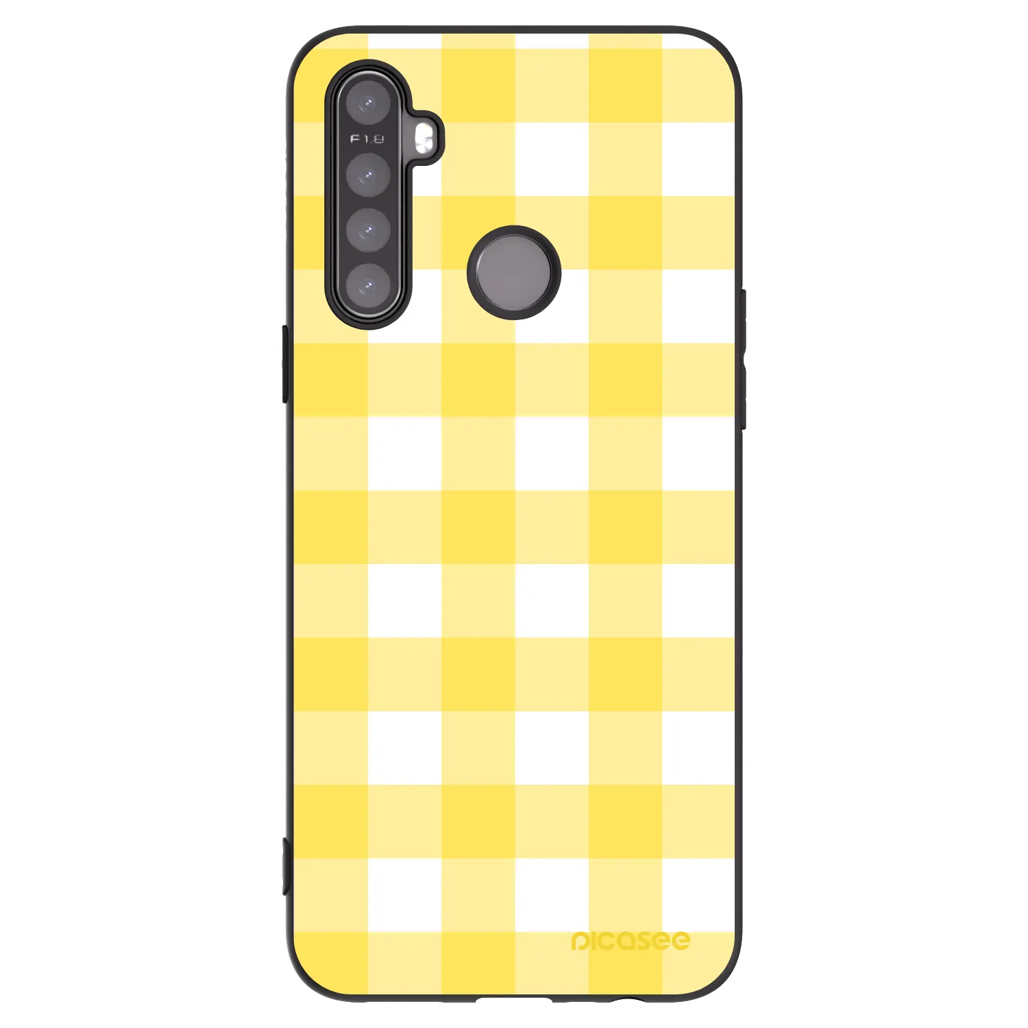 Picasee fekete szilikon tok az alábbi mobiltelefonokra Realme 5 - Gride lemon