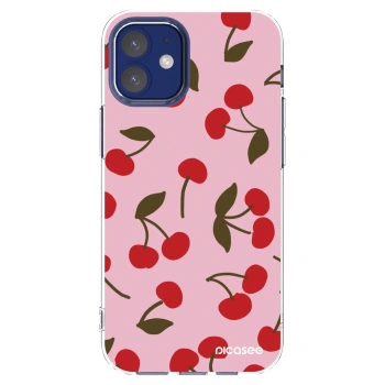 Picasee átlátszó szilikon tok az alábbi mobiltelefonokra Apple iPhone 12 mini - Cherry