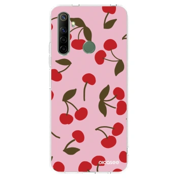 Picasee átlátszó szilikon tok az alábbi mobiltelefonokra Realme 6i - Cherry