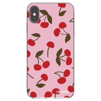 Picasee átlátszó szilikon tok az alábbi mobiltelefonokra Apple iPhone XS Max - Cherry