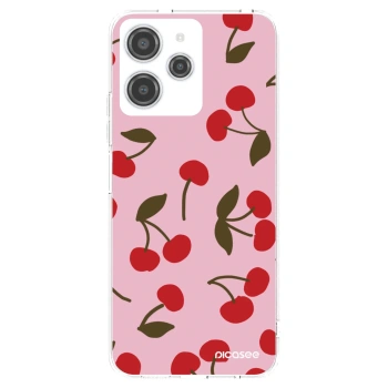 Picasee átlátszó szilikon tok az alábbi mobiltelefonokra Xiaomi Redmi 12 4G - Cherry