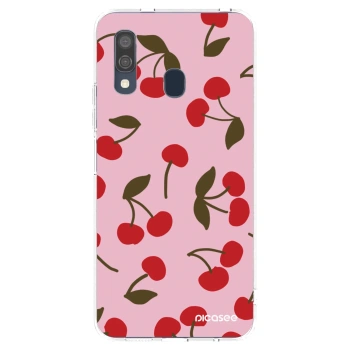 Picasee átlátszó szilikon tok az alábbi mobiltelefonokra Samsung Galaxy A40 A405F - Cherry