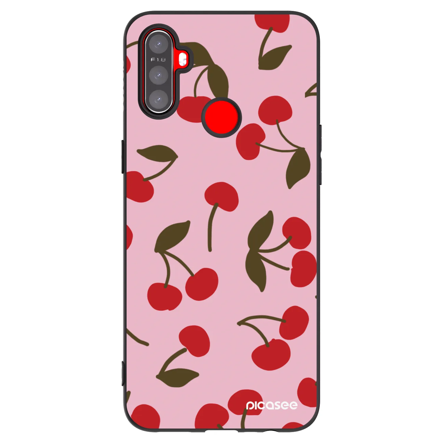 Picasee fekete szilikon tok az alábbi mobiltelefonokra Realme C3 - Cherry