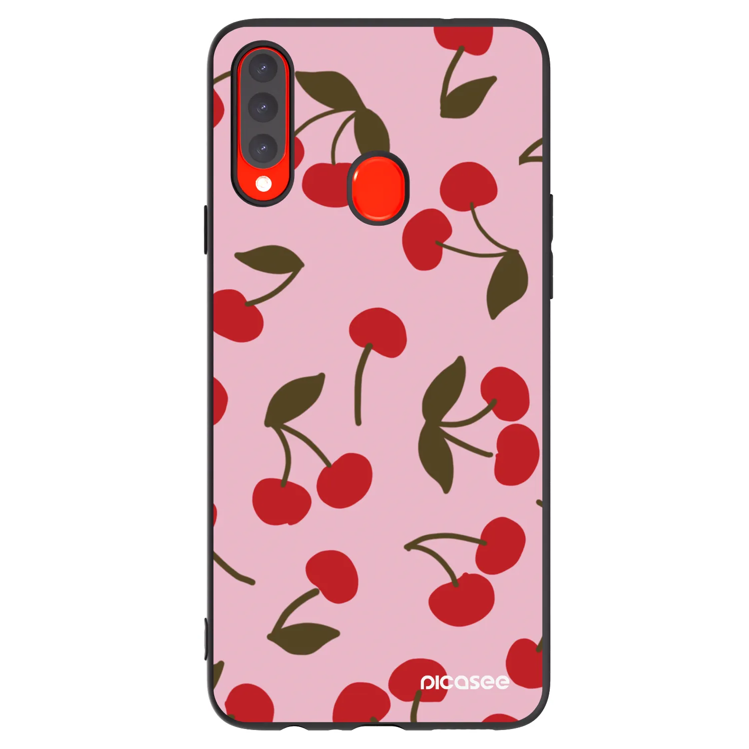 Picasee fekete szilikon tok az alábbi mobiltelefonokra Samsung Galaxy A20s - Cherry