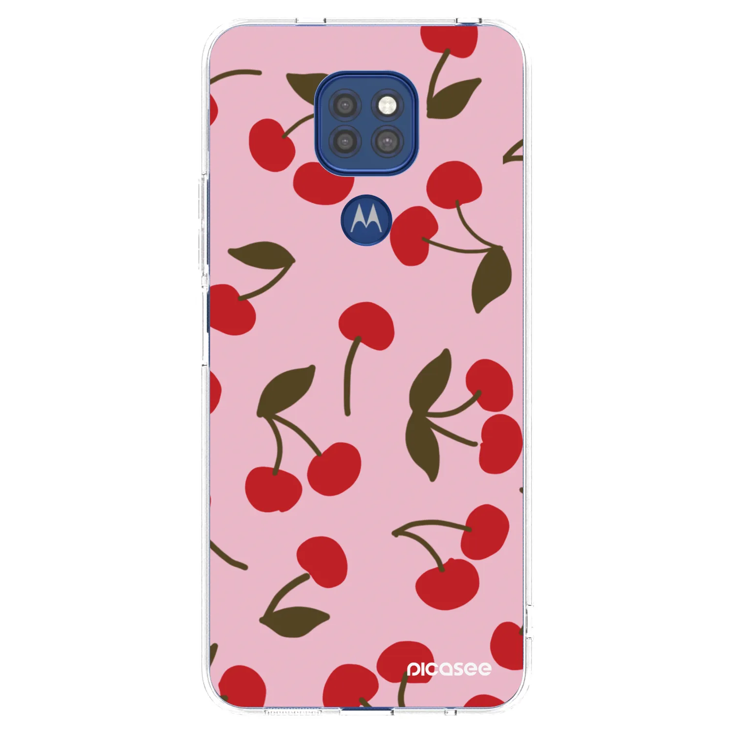 Picasee átlátszó szilikon tok az alábbi mobiltelefonokra Motorola Moto G9 Play - Cherry