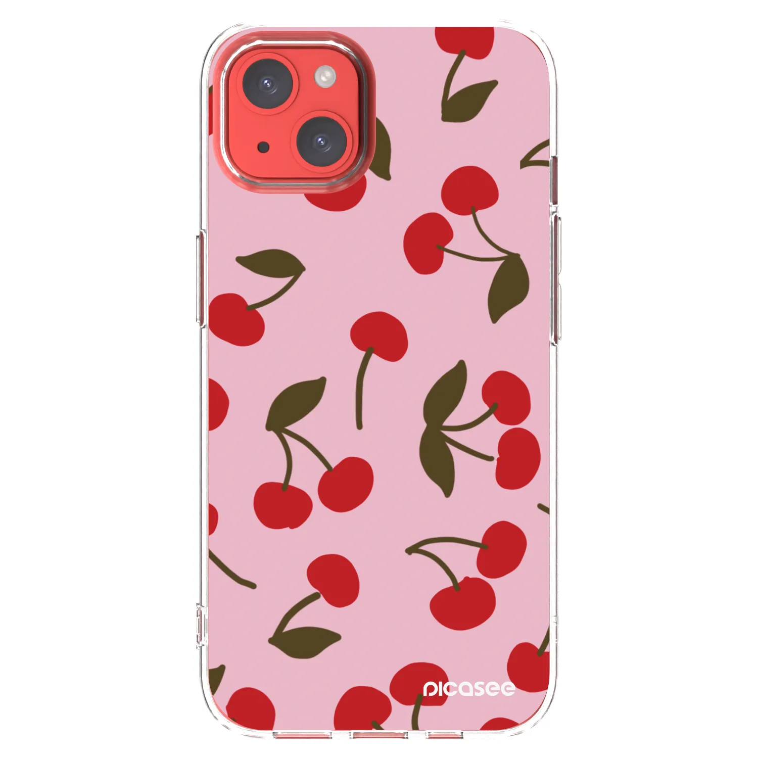 Picasee átlátszó szilikon tok az alábbi mobiltelefonokra Apple iPhone 13 - Cherry