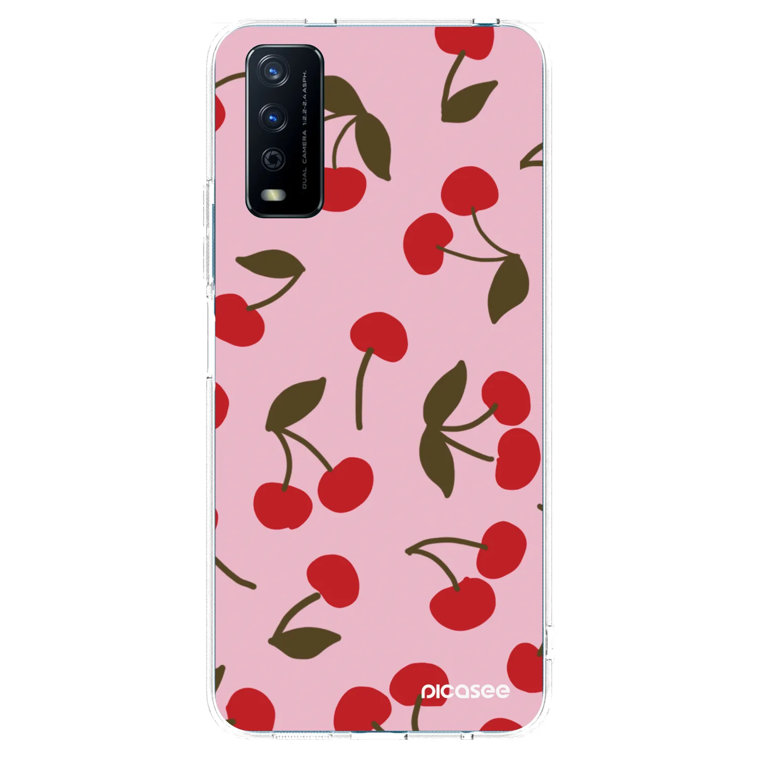 Picasee átlátszó szilikon tok az alábbi mobiltelefonokra Vivo Y11s - Cherry
